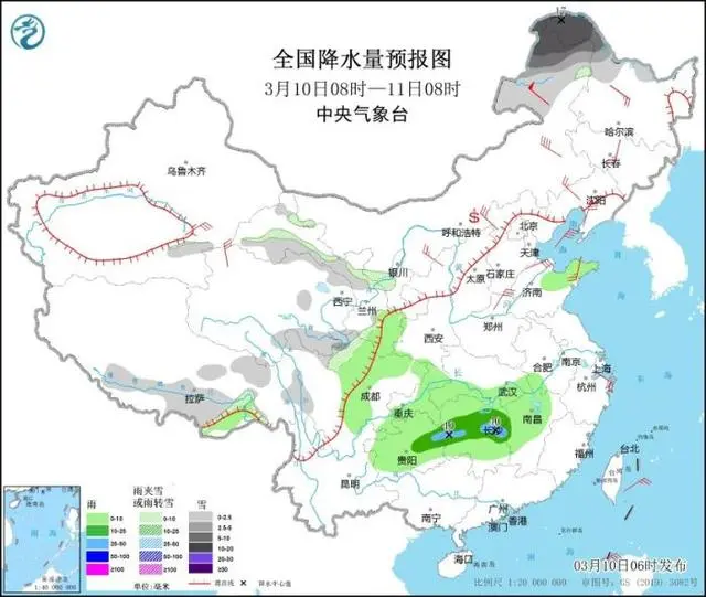 寒潮即将席卷国内大部分地区（东部海域有大雾）