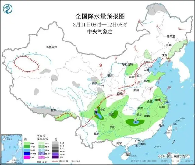 寒潮即将席卷国内大部分地区（东部海域有大雾）